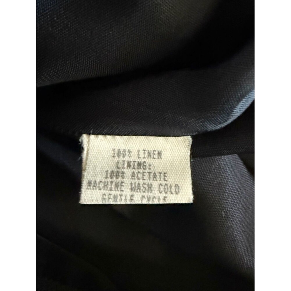 Rare Vintage Betsey Johnson Linen Dress 90’s Midi Halter Navy Blue Made in USA - Picture 8 of 10